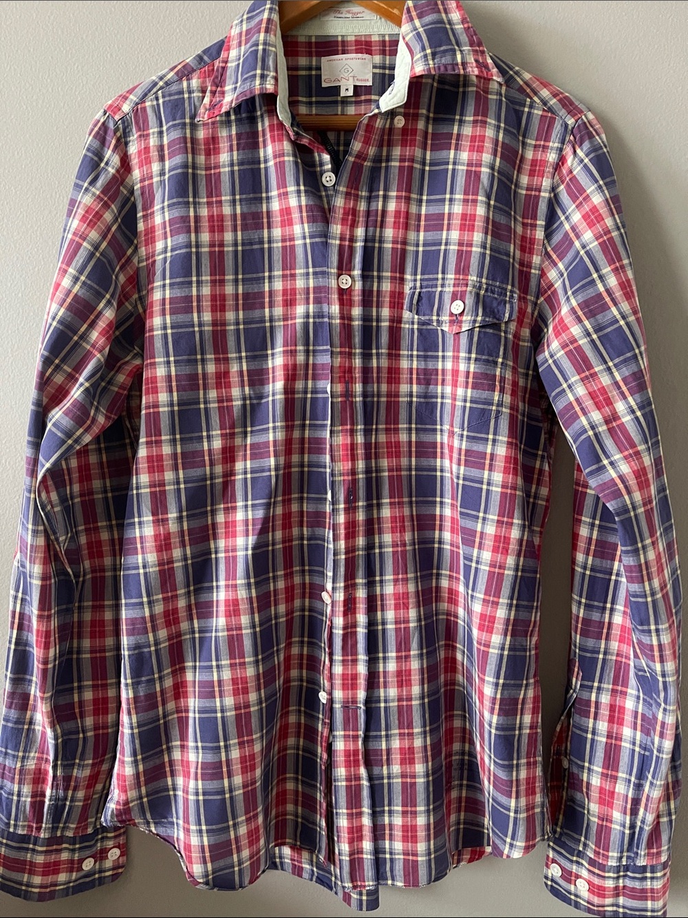 Gant Men's Plaid Button-Down Shirt - Red & Blue